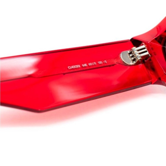 CELINE Burgundy Square Shield Sunglasses - Picture 15 of 16